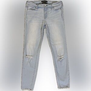 Abercrombie & Fitch Blue Skinny Jeans with Distressed Details